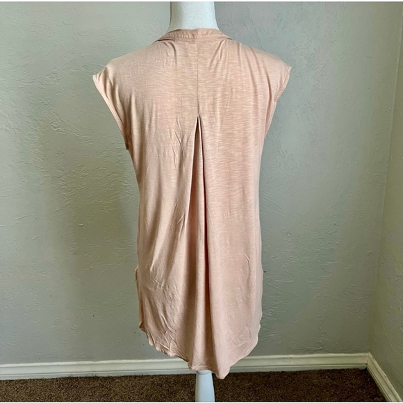 Anthropologie Postmark Blush Cream Split Neck Hi-Lo Blouse Sz S - Picture 6 of 12